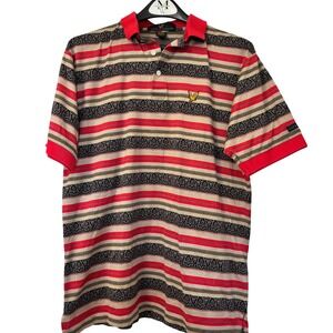 Lyle & Scott‎ Polo Shirt Mens Medium Striped Short Sleeve Casual VTG